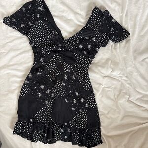 Forever 21 Black and White Patterned Mini Dress